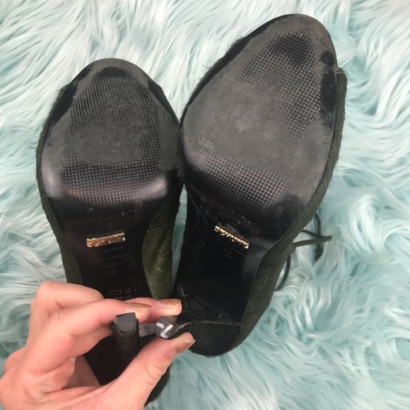 Schutz Green Lace Up Heels - Picture 3 of 8